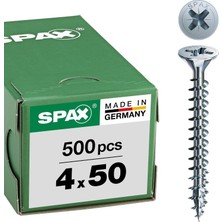 Prime Spax Vidası, 4,0 x 50 Mm, 500 Adet, Yıldız Z2, Gömme Başlı, Tam Dişli, 4 Cut, Wirox A3J, 1081010400505