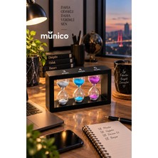 Munico 3’lü Kum Saati Seti 3 4 5 Dakikalık Renkli Dekoratif Zamanlayıcı Mutfak Ofis Çalışma ve Ders Saati