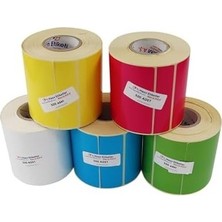 Pp Opak Renkli Etiket 90MM x 90MM Ruloda 500 Adet 40MM Çapında Cam Yüzeylere Iz Bırakmayan Etiket (Pembe)