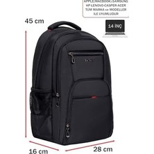 Dada 06 Ortaokul Lise Üniversite Okul Çantası Laptop Dizüstü Bilgisayar Çantası 13,3"-14" Inç Gündelik Kadın Erkek Sırt Çantası USB Type-C Aparat Darbe Emici Koruma Su Geçirmez Kumaş