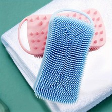 Munico Çift Taraflı Kare Banyo Fırçası, Çift Ovma Yüzeyli Yumuşak Silikon Peelingli Duş Başlığı