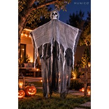 Munico 90X50 cm Asılabilir Kuru Kafa Hayalet Halloween Süsü Büyük Boy Korku Parti Dekor