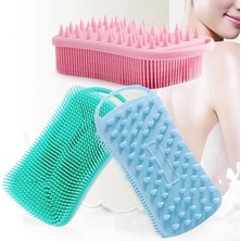 Munico 2 Adet Kancalı Banyo Fırçası Yumuşak Silikon Vücut Fırçası Bebek Duş Süngeri Kuru Masaj Fırçası