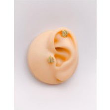 Store Taşlı Geniş Yaprak Figürlü Kıkırdak Helix Tragus PIERCING(1ADET)
