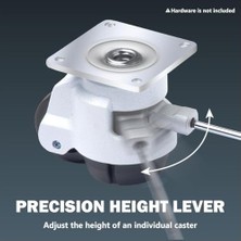 Powertec 17300 5 cm Tesviye Tekerleri 4'lü Set, Ayarlanabilir Cırcır Saplı Ağır Hizmet, Geri Çekilebilir