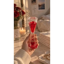 Munico Romantik Sıvı Kum Saati Kırmızı Kalpli Dekoratif Obje Sevgiliye Doğum Günü ve Yıldönümü Hediyesi