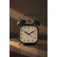 Munico Vintage Görünümlü Çift Zilli Çalar Saat Analog Kadranlı Retro Masa ve Başucu Saati