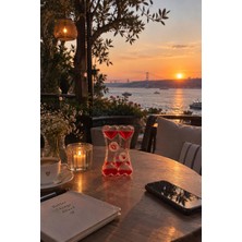 Munico Çiftli Kalp Tasarımlı Sıvı Kum Saati Kırmızı Akışlı Sevgiliye Romantik Dekoratif Hediye