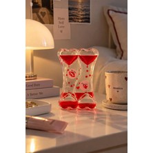 Munico Sevgiliye Çift Kalpli Sıvı Kum Saati Love You Kiss You Detaylı Romantik Masaüstü Hediye