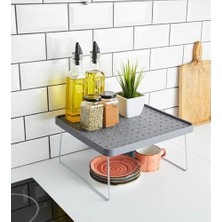 Prime Dolap Içi Düzenleyici Katlanır Dekoratif Büyük Raf, Tabak, Bardak Rafı, Mutfak Düzenleme Rafı (Beyaz) (30CM*30CM*15CM)