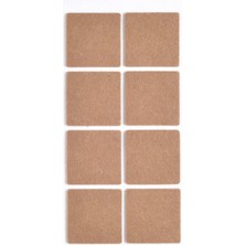 Kahverengi 8 Adet Yapışkanlı Sandalye, Masa, Koltuk Altı Parke Koruma Keçesi, Kare, 5 cm