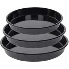 Prime -Lab 6'lı 20-24-26-28-30-32 cm Siyah Parlak Yuvarlak Fırın Tepsi Seti Siyah 30 x 36