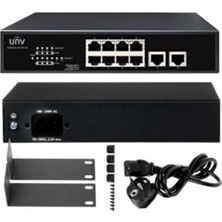Prime Uniview NSW2010-10T-POE-S-IN 8 Port Poe Network Switch, 2 Port Ethernet, 96W Güç, Yönetilemez, Rack Mount Aparatı Dahil