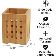 Prime Bambu Mutfak Organizeri, Kare 10×10 Cm, Pencereli Ahşap Düzenleyici Kutusu