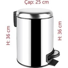 Prime Paslanmaz Pedallı Çöp Kovası Krom 12 Lt (000302)