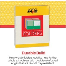 Prime School Smart Pürüzsüz 2 Cepli Portföy Bağlantı Elemanları ile - 20 x 28 cm - 25'li Paket - Çeşitli Renkler