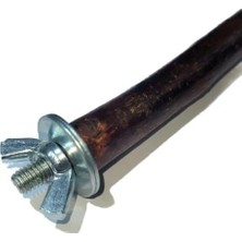 Prime Doğal Dal Kuş Tüneği, Ahşap Kuş Dalı, Metal Bağlantı Aparatlı Tünek (22 Cm) - Muhabbet Kuşları, Kanarya, Cennet Papağanı Için