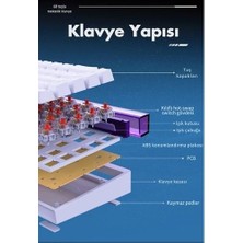 Prime Desenli Kablolu Ergonomik Mekanik Oyuncu Klavyesi-Ambiyans Aydınlatmalı Ajazz Nacodex Nk-68 Kontur Desenli - Beyaz