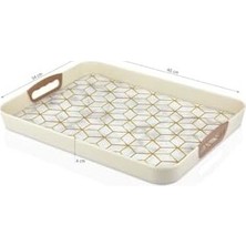 Prime Dikdörtgen Baskılı Tepsi Kumsal 34 x 46 Cm, Kumsal