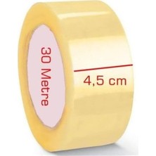 Prime Koli Bandı, Şeffaf, 4,5 cm Genişlik, 30 Metre Uzunluk, 6 Adet