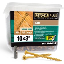Prime Plus Screws, Self-Drilling, Tan Ceramic, 3-In. x #10, 5-Lbs. -48419