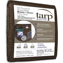 Prime Kotap Çok Amaçlı Çok Amaçlı 5 Mil Poli Tente, Ters Çevrilebilir, Kahverengi/yeşil, Kesim Boyutu 7,6 x 12,2 M/bitmiş Boyut 7,0 M. 25,4 cm x 11,9 M. 4 Inç, TBG-2540, Su Geçirmez