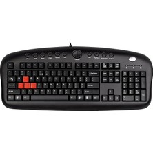 A4 Tech KB-28G Q Türkçe Multimedya Gaming (Oyuncu) Klavye, Oyunculara Özek Kaucuk Değiştirilebilir (A,s,w,d ) Tuşlar Siyah