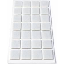 Prime Yapışkanlı Keçe Ped, Kare, 25MM x 25MM, 32 Parça, Beyaz, Koltuk Ayağı Için, Parke Zemin Koruma, Çizilme ve Gürültü Önleyici