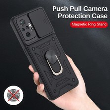 Store Xiaomi Redmi Note 10 Pro Kılıf Lens Sürgülü Yüzüklü Tank Silikon Pars