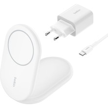 Store Boostcharge Qi2 Cihazları Için Şarj Soketi (Katlanabilir Şarj Cihazı, Magsafe Uyumlu, 15 W, iPhone 16, 15, 14, 13, Standy Modlu Şarj Cihazı, Beyaz)