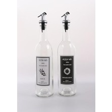 Prime 2'li 750 ml Akıtmaz Şeffaf Zeytinyağı Sıvıyağ Şişesi Cam Yağdanlık Akıtıcılı Yağlık 750ML