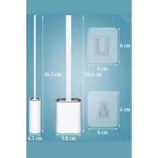 Prime Duvara Yapıştırılabilir Silikon Wc Fırçası,ince Aralara Girebilir Silikon Klozet Fırçası (Beyaz)
