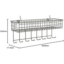 Diversified Pegboard & Duvara Monte Raf Sepeti ve Kanca Istasyonu, 40,64 cm U x 14,0 cm G, Endüstriyel Gri