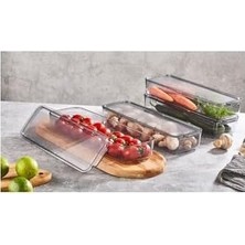 Prime Mina Organizer Plastik Raf, Şeffaf Füme Kapaklı 4 x 750 Ml, Füme