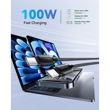 Store USB C'den USB C'ye Şarj Kablosu 100W, Manyetik Spiral Kablo, Pd Hızlı Şarj Protokolleriyle Uyumlu, Usb2.0 480MB/S'DE Veri Aktarımını Destekler, Siyah 1m, I-Phone 15 ile Uyumlu Vb.