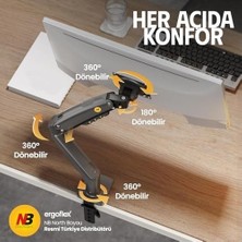 Prime Ergoflex Nb F80 Ergonomic Profosyonel 17-32INCH Monitör Standı 2026 Versiyon (Charcoal)