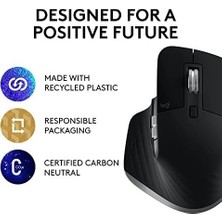 Prime Mac Için Mx 3s Performans Kablosuz Mouse, 8.000 Dpı, ve iPad Için, Sessiz, Ergonomik, Ultra Hızlı Kaydırma, Çoklu Cihaz Özelliği, Bluetooth, Siyah