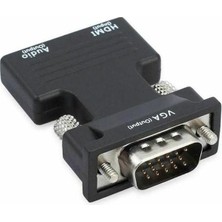 Prime Ses Destekli HDMI To VGA Monitör Çevirici Dönüştürücü Adaptör