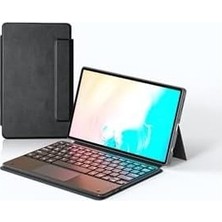 Prime - Galaxy Tab S11 Border Keyboard Bluetooh Bağlantılı Standlı Klavyeli Tablet Kılıfı - Siyah