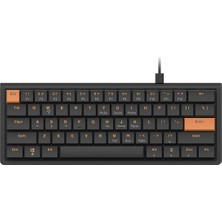 Prime Ajazz NKL61 60% Mekanik Klavye 61 Tuş Düşük Profil Kablolu Kompakt Gaming ve Ofis Klavyesi Kırmızı Linear Switch 22 Tuş Anti Ghosting Abs Keycaps (NKL61 Siyah Turuncu | Red Switch)