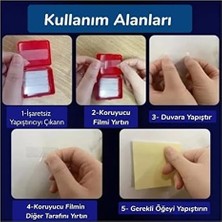Prime Çift Taraflı Şeffaf Bant Şeffaf Bant 60 Parça Kutulu Montaj Bandı Tekrar Kullanılabilir Çift Taraflı Bant (1,5 x 4,5cm)