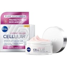 Prime Cellular Expert Filler Yoğun Yaşlanma Karşıtı Gündüz Bakım Yüz Kremi 50 Ml, Hyaluronik Asit ve Folik Asit, SPF30 Güneş Koruması