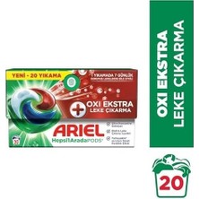 Prime Ariel HEPSI1ARADA Pods Oxi Leke Çıkarma Kapsül Çamaşır Deterjanı Beyazlar ve Renkliler 20 Yıkama (3 Paketi)