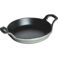 Prime Toz Mini Fırın Kabı, Yuvarlak (12 Cm, 0,25 L Içerisinde Bulunan Mat Siyah Kaplı Tepsi Ile) Grafit Grisi