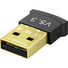 Store USB Bluetooth 5.3 Adaptör - Masaüstü ve Dizüstü Pc Için Kablosuz Dongle Alıcı, Kulaklık, Hoparlör, Klavye ve Fare Uyumlu - Siyah