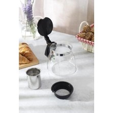 Prime Dayanıklı Borosilikat Cam Demlik, Kendinden Süzgeçli, Şık Tasarım (900 Ml)