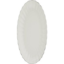 Prime Porselen Luz Platin File Kayık Tabak 27X19CM Tekli BNLZF28KY220