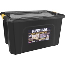 Prime Life Super Bag 100 L Kapaklı Saklama Kutusu, Ağır Hizmet Plastik Depolama Kutusu, Çok Amaçlı Eşya Düzenleme ve Saklama Kabı, Darbeye Dayanıklı, Ev Garaj Depo Kullanımı, ASR-4040