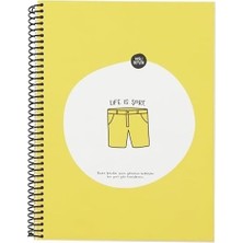 Prime 80 Yaprak Kareli Hafif Kağıt Stickerli Defter, Şort, 18.5X25CM
