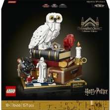 Prime Potter Felsefe Taşı – Koleksiyoncu Versiyonu 76466 - Yetişkinler Için Hedwig Figürü ile Potter, Hermione ve Ron Minifigürleri Içeren Model Yapım Seti, Hediye Fikri (1571 Parça)